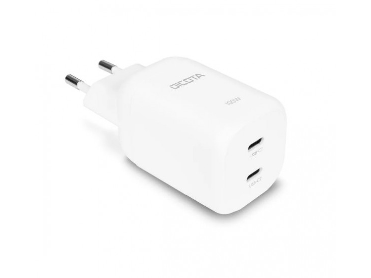 Ladegerät Dicota Gan 100 W 2Xusb-C, Weiß