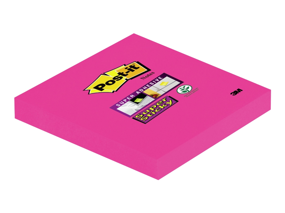 Post-it Super Sticky 654-6SS-PNK-EU - Noter - 76 x 76 mm - 540 ark (6 x 90) - fuchsia