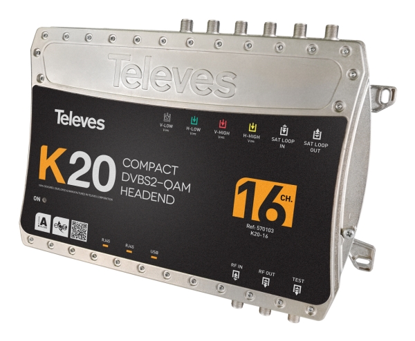 Televes K20-16 Kompakte Kopfstelle 16Transponder Dvb-S2" Qam (570103)