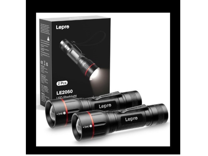 Lepro 120028-2 Pack 2 Led Flashlight Indoor Outdoor Battery Opr120028-2