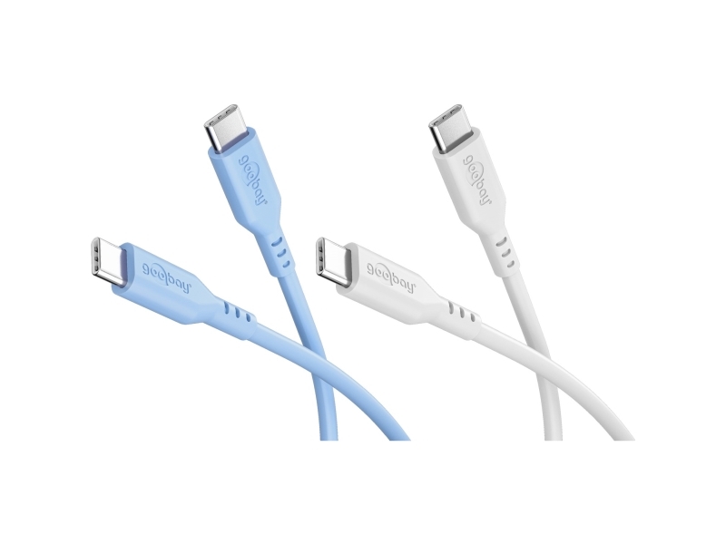 Ice Breeze-Set Mit 2 Usb-C-Silikonkabeln, 1,5 M, Blauweiß