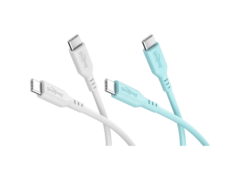 Crystal Lagoon-Set Mit 2 Usb-C-Silikonkabeln, 1,5 M, Weiß Türkis