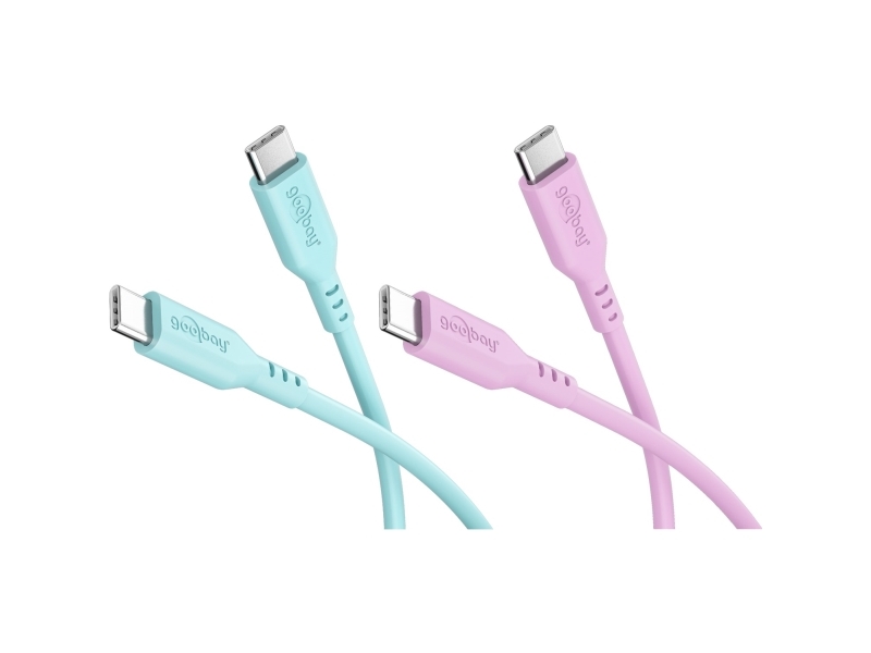 Coral Crush-Set Mit 2 Usb-C-Silikonkabeln, 1,5 M, Türkisrosa
