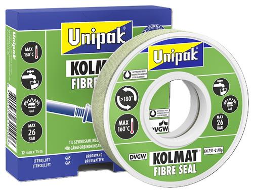 Gevindtape Kolmat fibre seal 12mmx15m