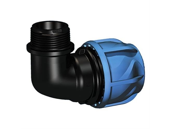 iJOINT plastfitting - Vinkelovergang 90 m. kompressionskobling/nippel, 32 mm x 1"