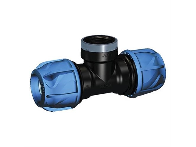 iJOINT plastfitting - Tee m. kompressionskoblinger/muffe, 25 x " x 25 mm