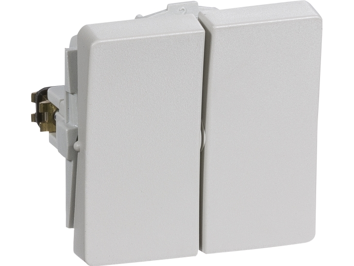 LK FUGA afbryder med dobbelt korrespondance 13A (gammel type) 1 modul, hvid
