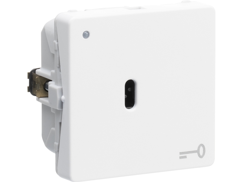 LK FUGA - Korrespondance ngleafbryder med 2 sljfeklemmer og lille LED lampe, 1 modul, hvid
