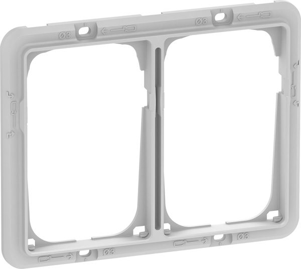 LK FUGA® Teknisk monteringsramme til vandret dobbelt design ramme, 2x1½ modul, grå