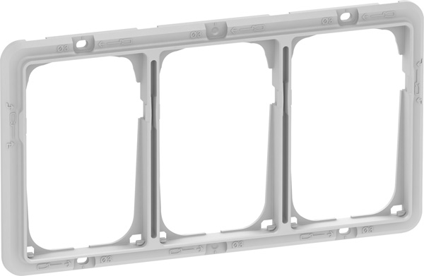 LK FUGA® Teknisk monteringsramme til vandret tripel design ramme, 3x1½ modul, grå