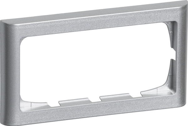LAURITZ KNUDSEN FUGA® ramme Softline 63 2 modul vandret til 2 modul indsats, stålmetallic.
