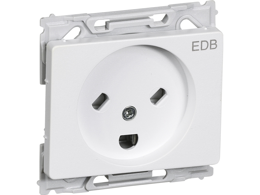 LAURITZ KNUDSEN OPUS® 66 stikkontakt EDB 2-pol med jord hvid.