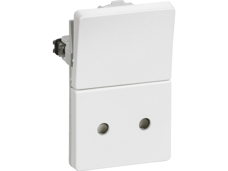 LAURITZ KNUDSEN LK FUGA Stikkontakt med afbryder uden jord 1½ modul, 2P, 250V, IP20 1,5M, Hvid- I pose for DIY