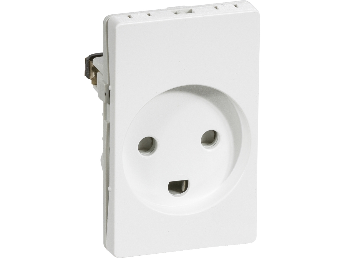 LAURITZ KNUDSEN LK FUGA Stikkontakt med jord 1½ modul, Hvid- I pose for DIY