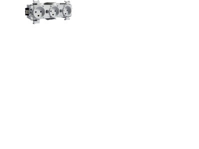 Ecoline 3xDK stikkontakt for frontmontage RAL 9016