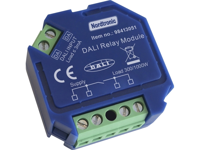 Box Relay Dali LED 0-300W / Halogen 0-1000W, On/Off relæ NO