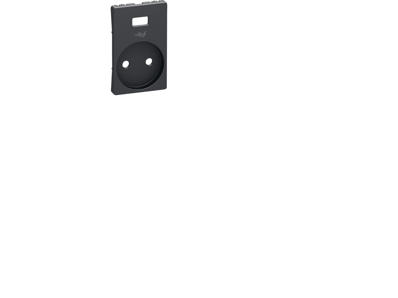 LAURITZ KNUDSEN Afdækning uden jordhul for FUGA stikkontakt 2pol med 5V USB lader, koksgrå.