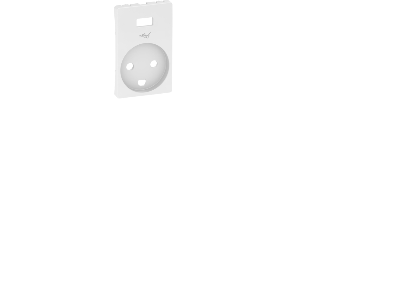 LK FUGA afdækning til stikkontakt med jord og 5V USB-lader 1½ modul, hvid