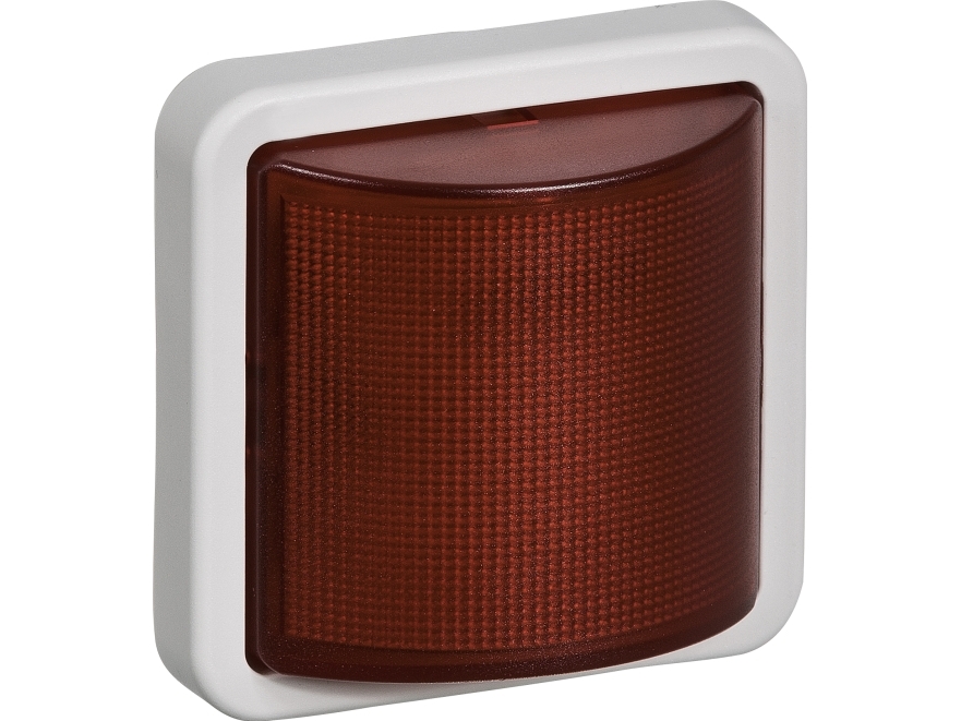 LAURITZ KNUDSEN OPUS® 74 signallampe rød LED 230 V, konstant/blink, lysegrå.