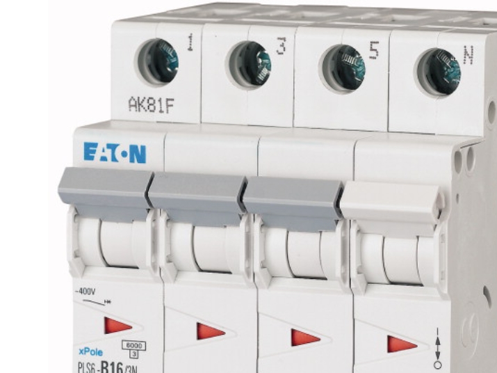 EATON Automatsikring - MCB 16A C karakteristisk, 3 polet + nul, 6kA kortslutningsbrydeevne, 400v AC, 72mm bred