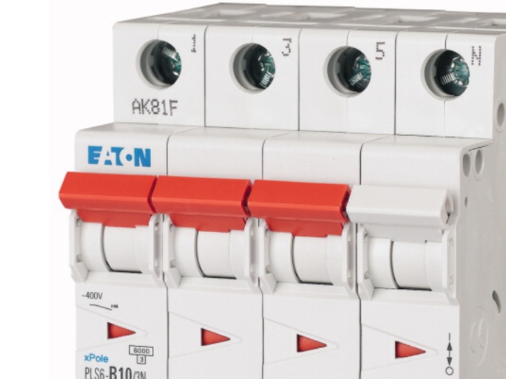 EATON Automatsikring - MCB 10A C karakteristisk, 3 polet + nul, 6kA kortslutningsbrydeevne, 400v AC, 72mm bred
