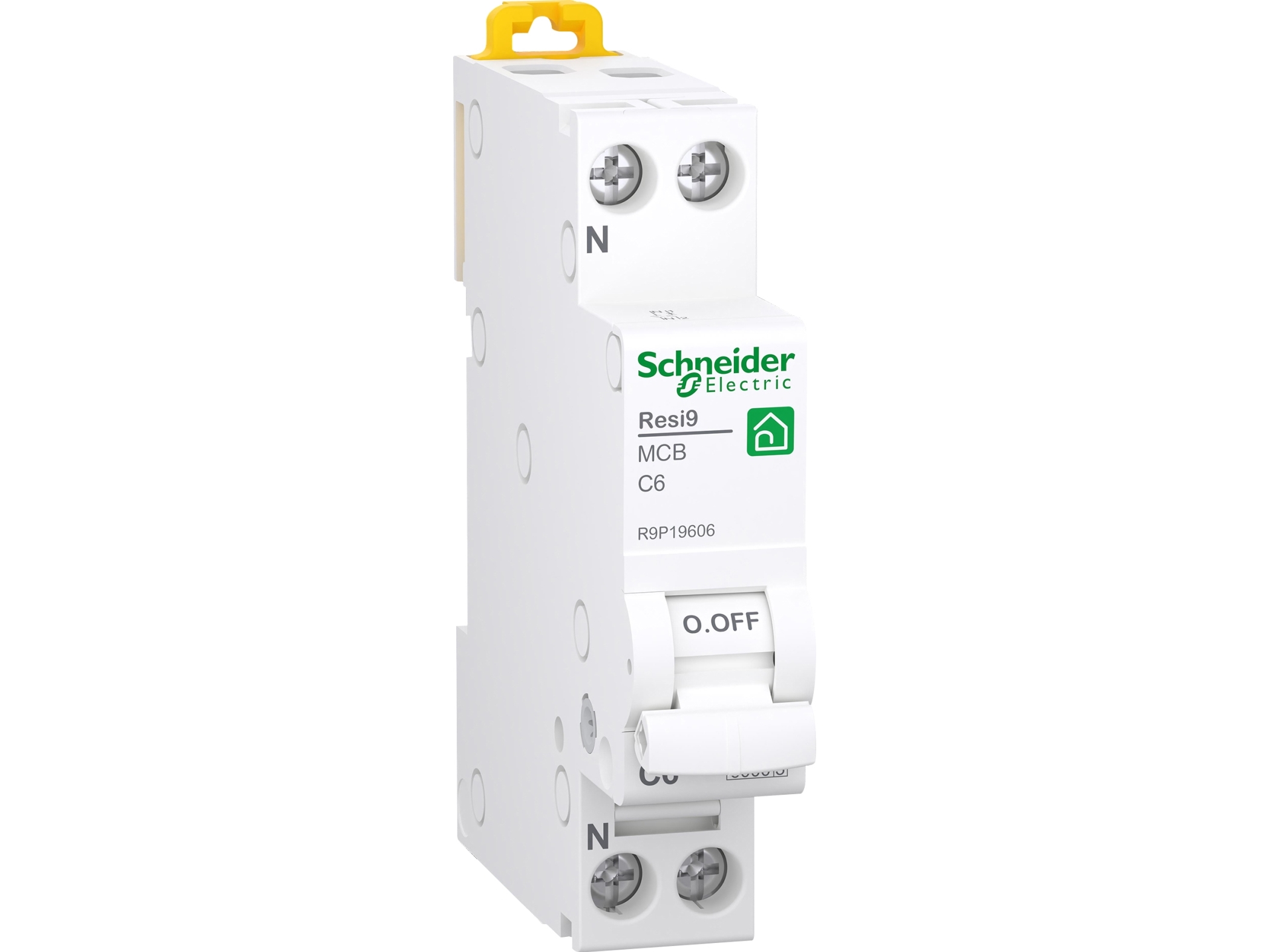 SCHNEIDER ELECTRIC Automatsikring - MCB 6A C karakteristisk, 1 polet + nul, 6kA kortslutningsbrydeevne, 230v AC, , 18mm bred