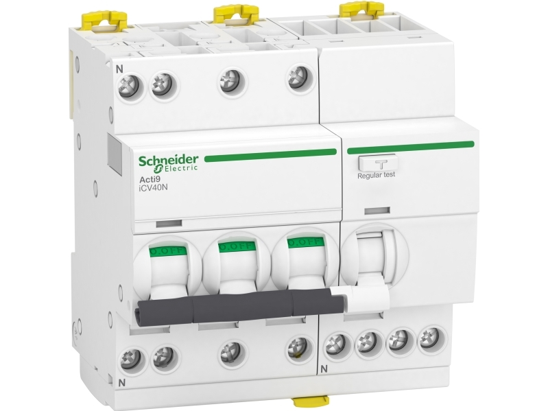 SCHNEIDER ELECTRIC Kombiafbryder - RCBO 16A Udløserstrøm 300mA, C karakteristik, type A, 3 polet + nul, bredde 90 mm