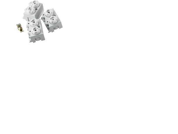 ABB Sikringsholder E33 venstre 2 afgange Mærkestrøm A: max 63 Kabeltværsnit: 6-25mm² Montagebredde: 82mm