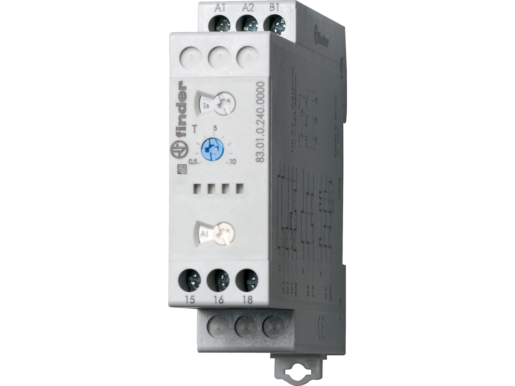 Multifunktionstimer 12A 2C/O, 22,5mm, multispænd. 24-240VAC/DC, 8 koblingsfunkt. 8 tidsområd. 0,05s-10 døgn.
