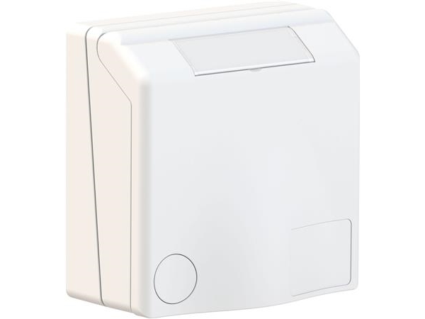 BALS CEE stikdåse indbygning TH H6 400V 16A 5 polet bredde x højde 90x90 mm med klaplåg grå IP44 polyamid