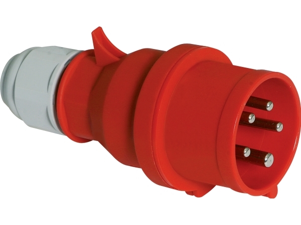BALS CEE stikprop 32A 400V klokken H6 5 polet rød, IP44, skrueløs Quick connect, polyamid