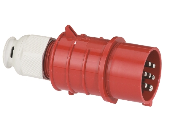 BALS CEE stikprop 16A 400V klokken H6 7 polet rød, IP44, polyamid
