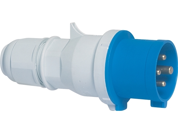 BALS CEE stikprop 16A 230V klokken H9 4 polet blå, IP44, skrueløs Quick connect, polyamid