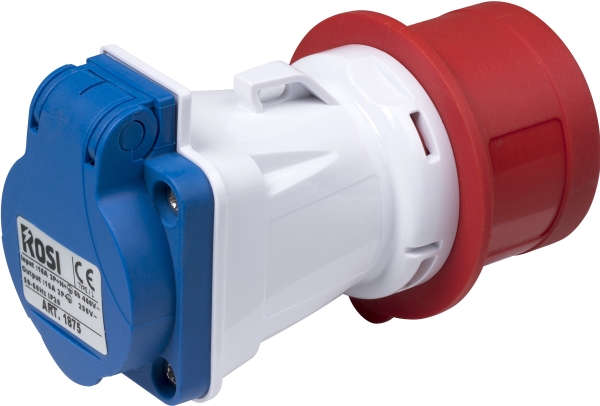 Adapter Cee 16A 5P Stikprop/Schuko-Udtag