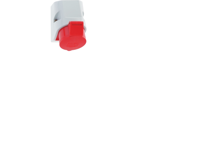 BALS CEE Vægstikdåse H6 400V 16A4 polet rød breddexhøjde 75x100 mm, top M20 bund M20, Quick Connect® IP44, polyamid