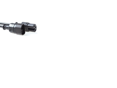 Forlængerkabel 240 VAC med apparatstik C14 - C15, længde: 1,5 meter, sort