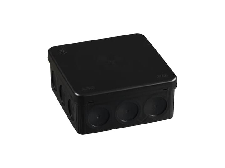 ABB Membrandåse IP65, sort, halogenfri, 500V, -25...+60°C, 14xØ19mm membran kabelindgang, 104x104x46mm