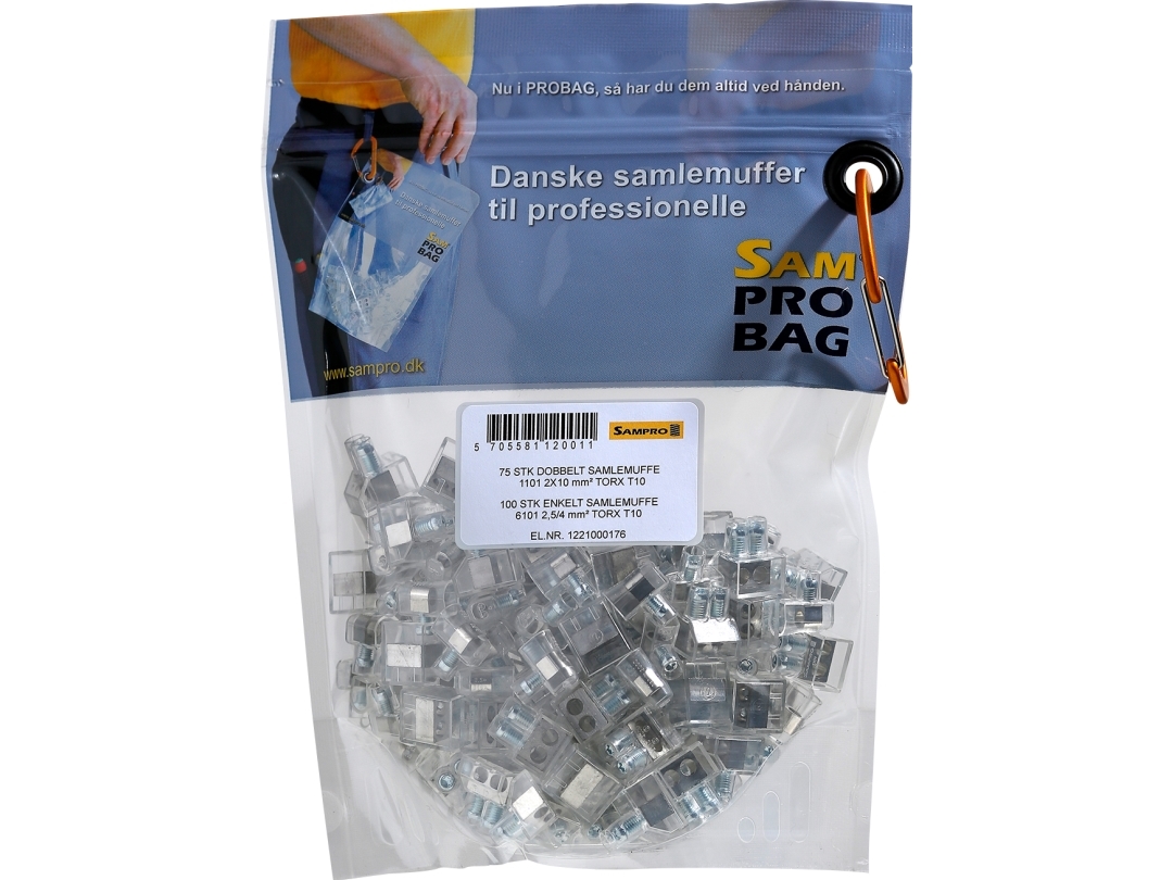 Samlemuffe 100x2,5 mm² + 75x10 mm² dobbelt med Torx10 Probag