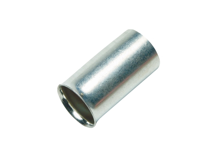 Terminalrør uisoleret 1mm² længde 10mm afisoleringslængde 10mm huldiameter Ø1,4/2,5mm - (100 stk.)