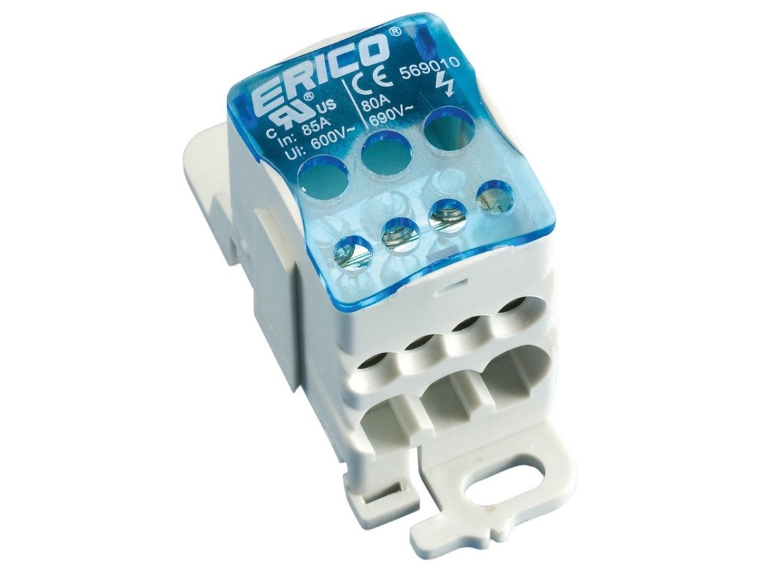 ERICO UD-80A, Pin header, Lige, Hunstik, 1000 V, 85 A, Samledåse