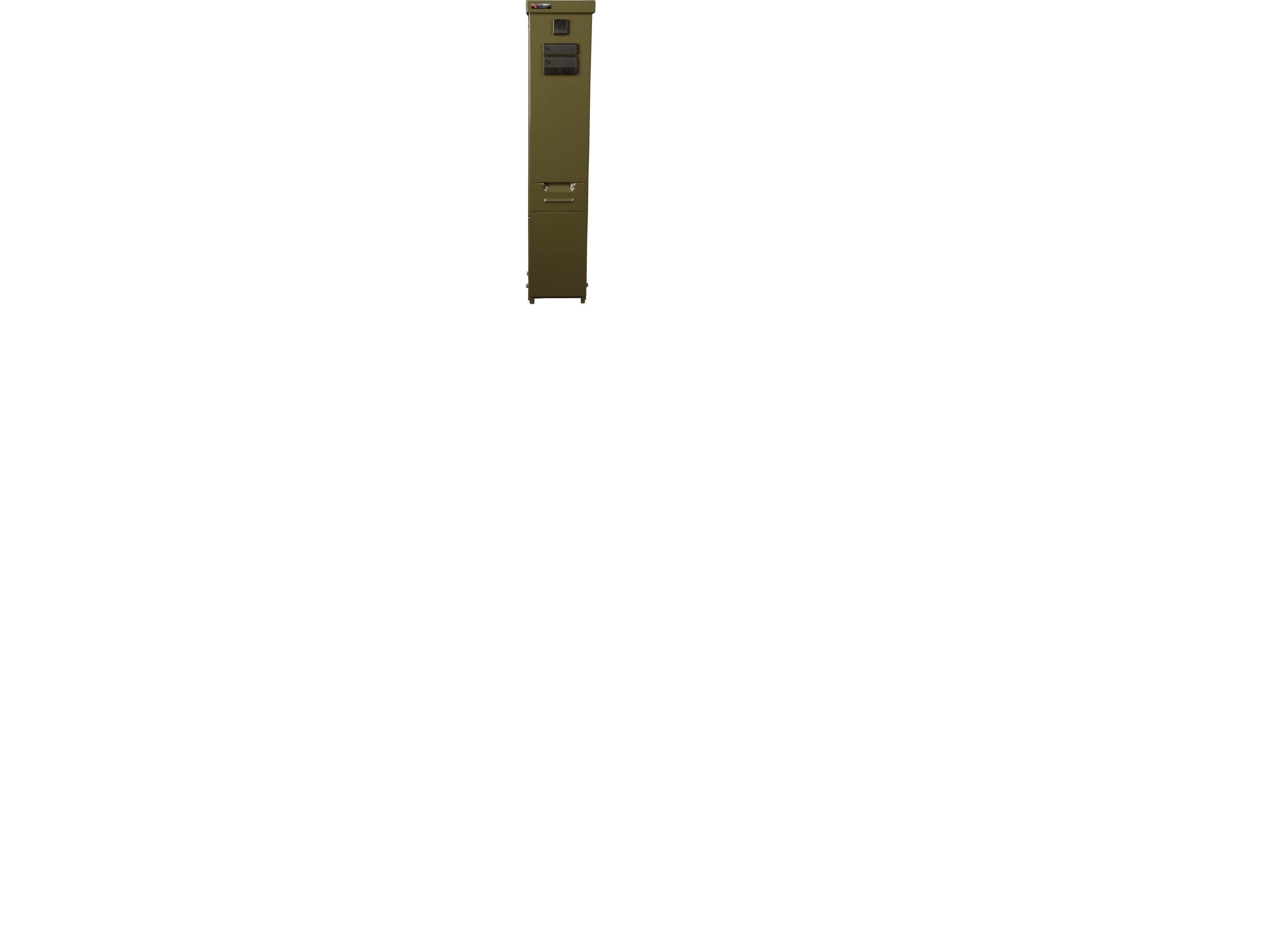 TRIARCA Kabelskab KSEØ 300909 4 leder skinnesystem 630A. Skab HxBxD: 700x198x198mm Stål IP34D grøn