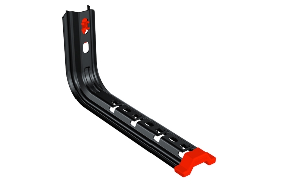 Konsol OMEGA S+ til Csslr Plus Gitterbakke & Kabelbakke 100 mm højde 138 mm, bredde 170 mm Sort BK8 Zink