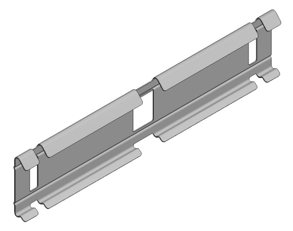 Van der Valk - Koblingsbeslag for gitterbakke Højde 60 mm, Længde 248 mm.