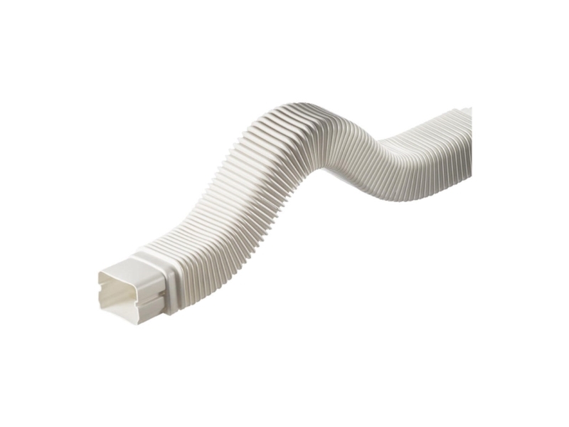Kanal tilslutnings muffe som er flexsibel 80 mm. Farve i hvid. For udendørs brug, UV-modstandsdygtig plast.