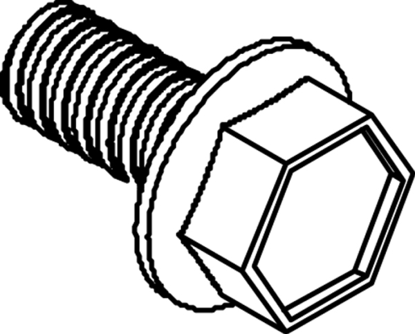 CUBIC Skrue gevindform. 6-kantet hoved til flange