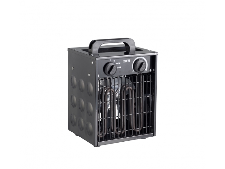 Varmeblæser 2 kW 230V med 1,2 meter H05RN-F 3G1.0mm2 og stikprop: Shuko/Fransk