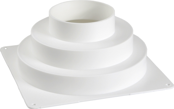FRESH Overgangsstykke / flange 175x175 mm med studs Ø82/125/160 mm.