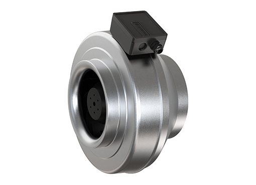 SYSTEMAIR Kanalventilator K 125 EC Sileo med indbygget potentiometer (0-10V). Luftmgd. max. 482 m³/h el. 300 m³/h ved 250 Pa, 1x230V/50Hz.