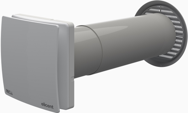 MAICO Ventilator REC Duo Plus RC med op til 90% varmegenvinding, hygrostat og fjernbetjening. Luftmængde 12/30/40 m³/h, Ø100 mm.