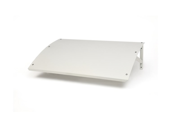 Skyddsöverdrag för värmepump i lackerad metall, vit / RAL9002, bredd 92 cm / djup 54 cm, pulverlackerad stålplåt, vikt 7,5 kg
